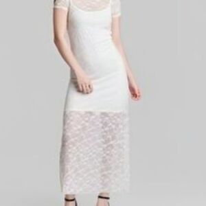 wild fable White Short Sleeve Lace Maxi Dress